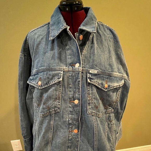 NWT Wrangler + Stand oversized denim jacket